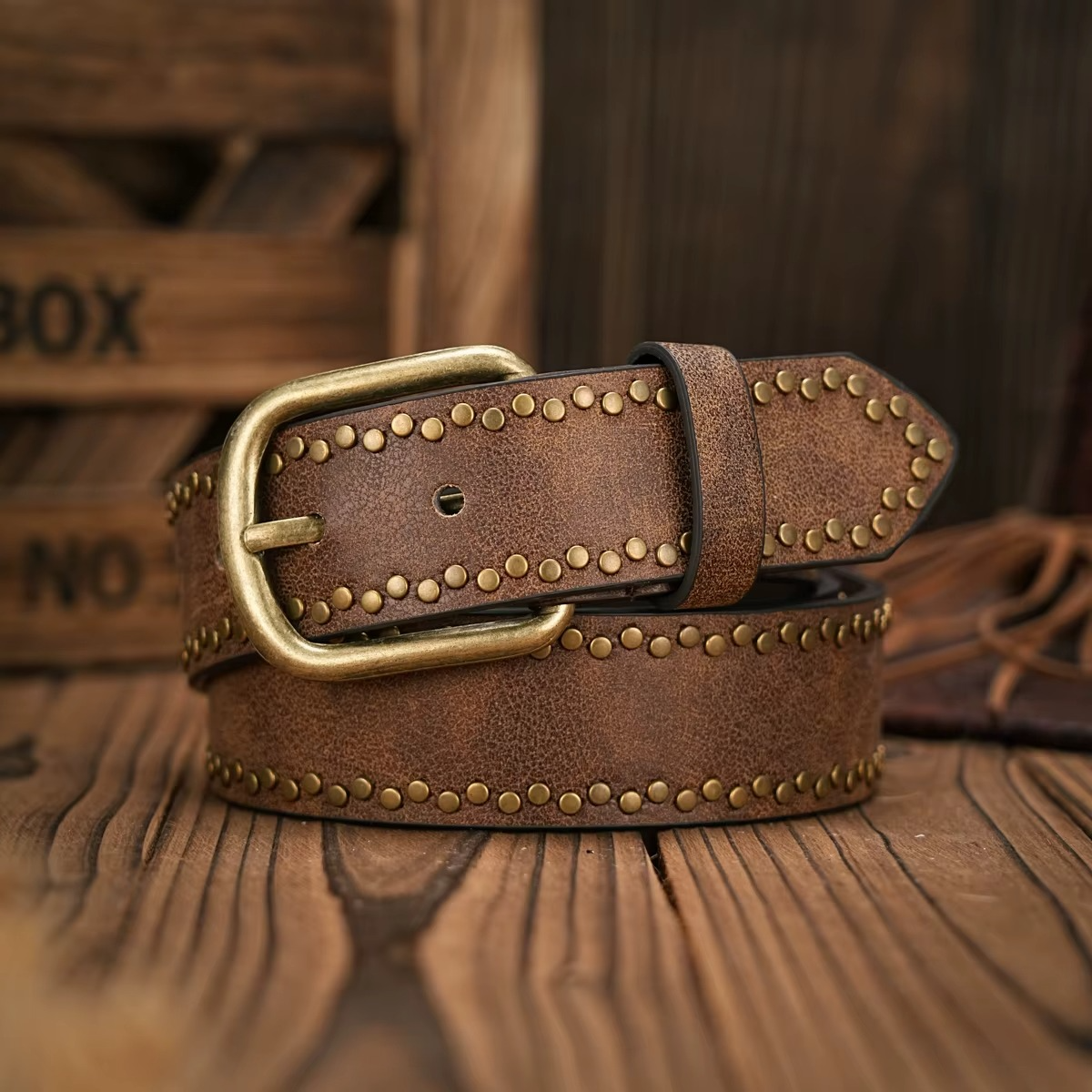 Vintage and fashion collision! PU leather alloy buckle waistband