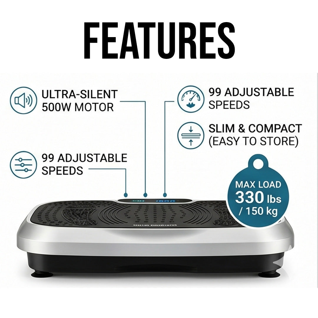 Vibration Plate Exercise Machine Low Noise Fitness Platform Home Gym Trainer