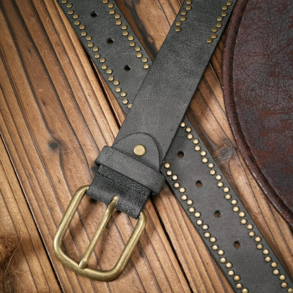 Vintage and fashion collision! PU leather alloy buckle waistband