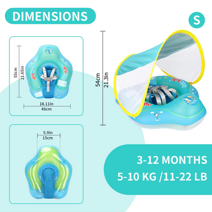 Swimbobo New Upgrade Baby Swimming Pool Float With Canopy Inflatable Infant Floating Ring