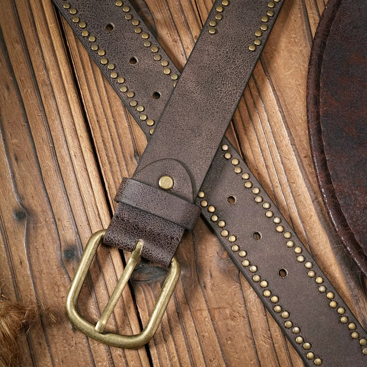 Vintage and fashion collision! PU leather alloy buckle waistband