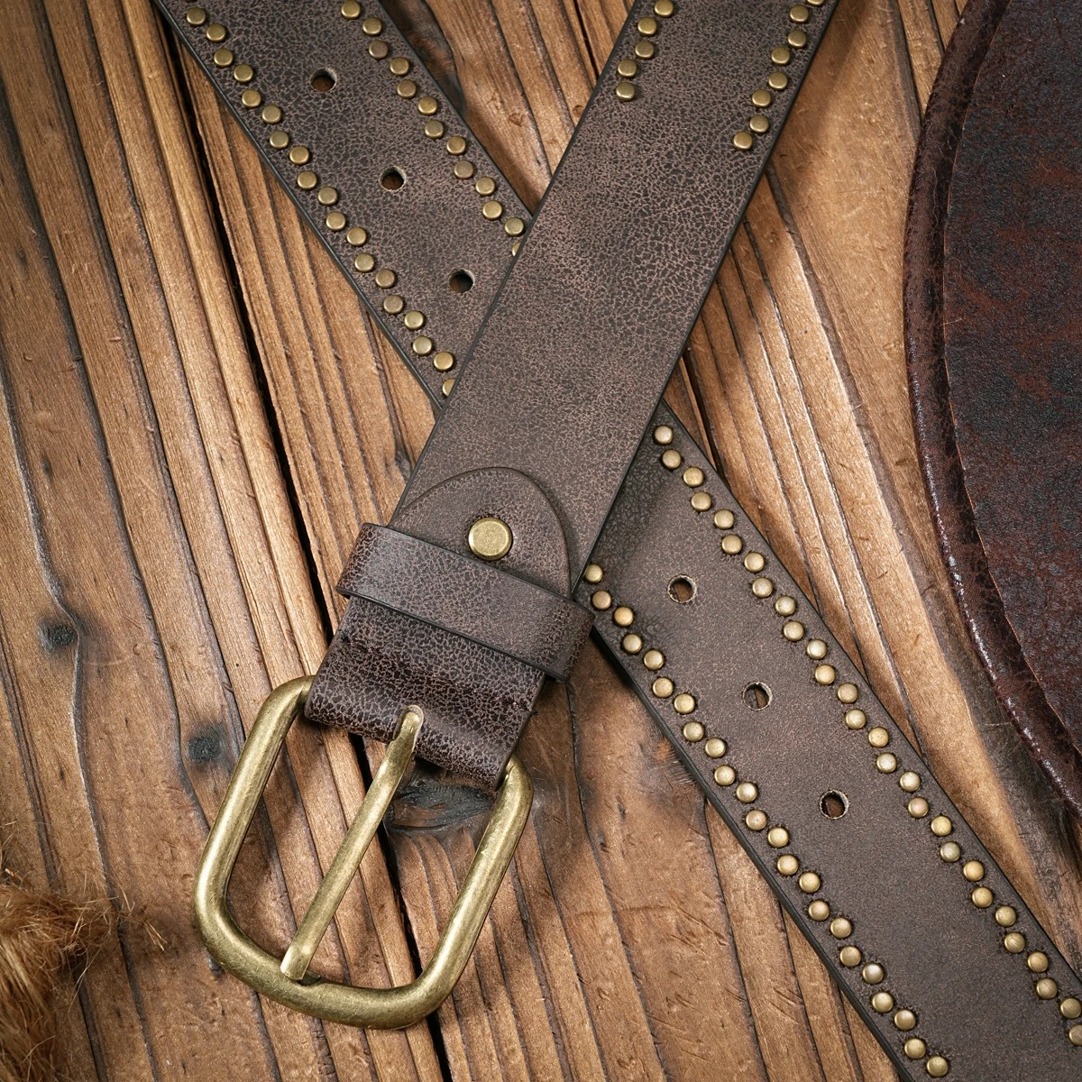 Vintage and fashion collision! PU leather alloy buckle waistband