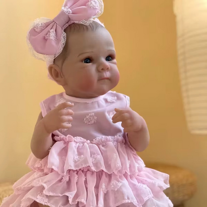JOYORA Realistic Rebirth Doll Pink Dress Fashion Doll High Quality Soft Vinyl 3D
