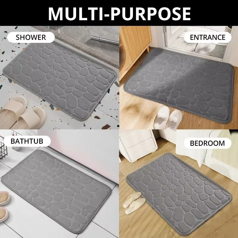 embossed fiber carpet, bathroom living room anti slip mat, pebble floor mat, household items