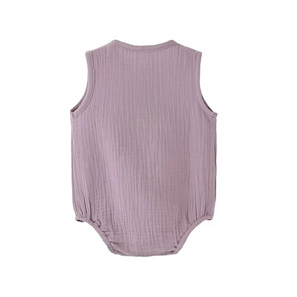 Summer Solid Newborn Baby 100% Cotton Linen Bodysuits