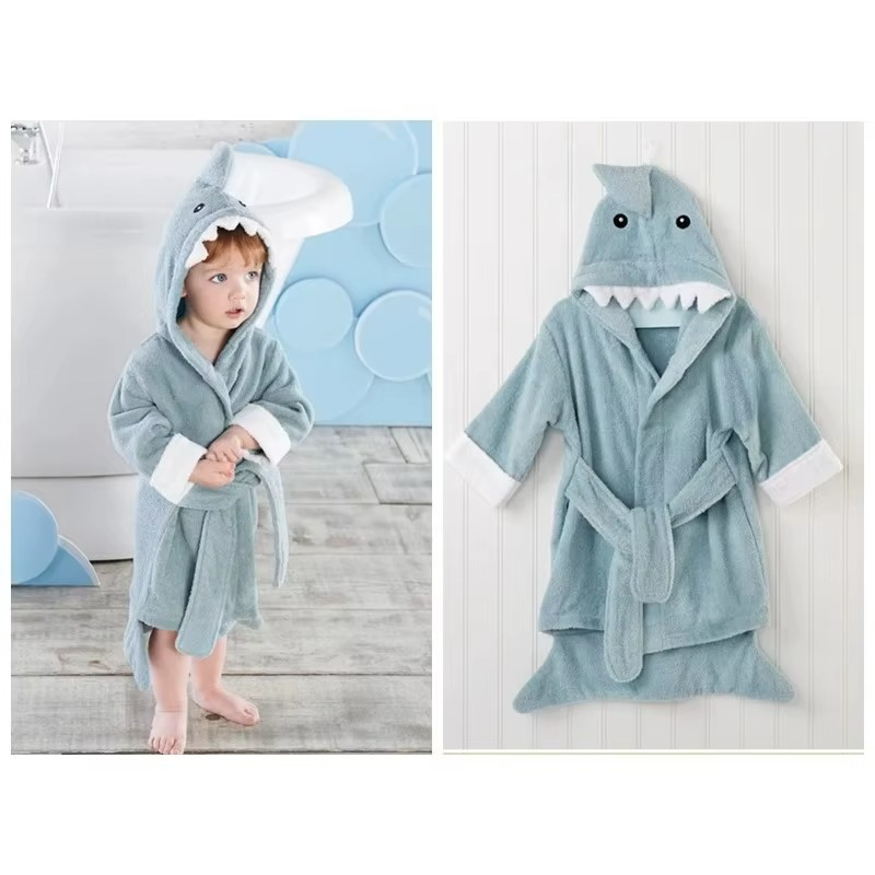 Cotton Baby Robe Bath Towel Cartoon Hoodies