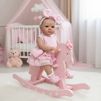 JOYORA Realistic Rebirth Doll Pink Dress Fashion Doll High Quality Soft Vinyl 3D