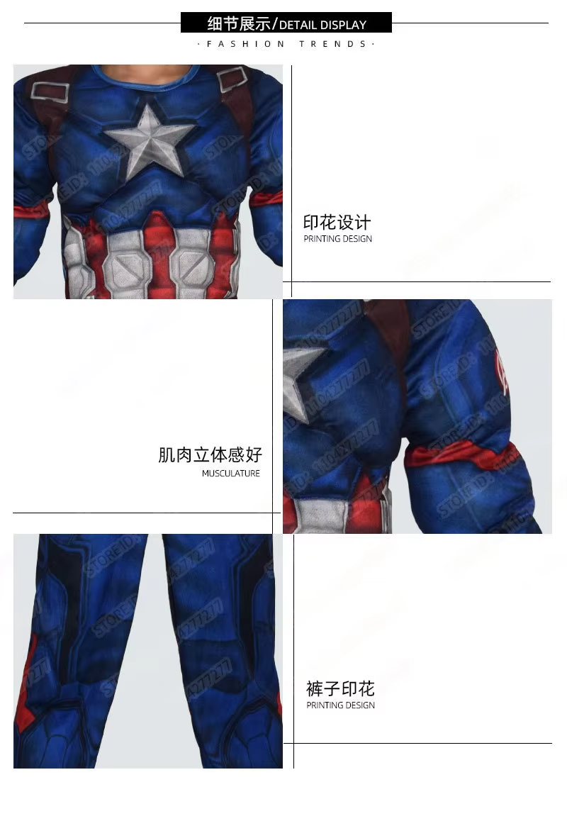 Captain America Muscle Jumpsuit Costume