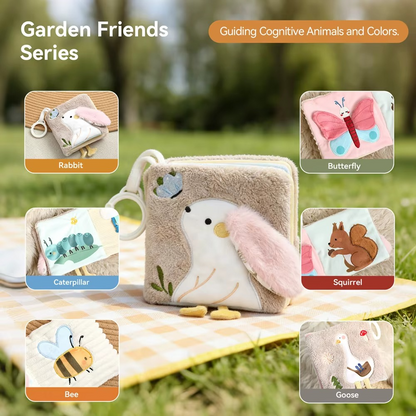3D Plush Baby Cloth Book With Teether Ring