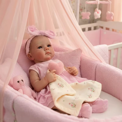 JOYORA Realistic Rebirth Doll Pink Dress Fashion Doll High Quality Soft Vinyl 3D