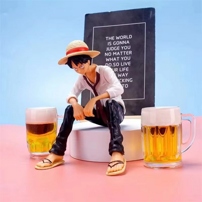 One Piece Anime Figure Toys Luffy Sitting Position