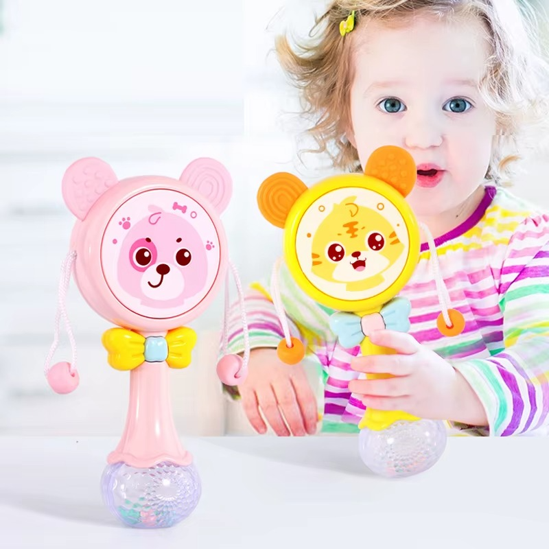 Baby Rattles Teether Rattle Toy Musical Flashing Hand Bells