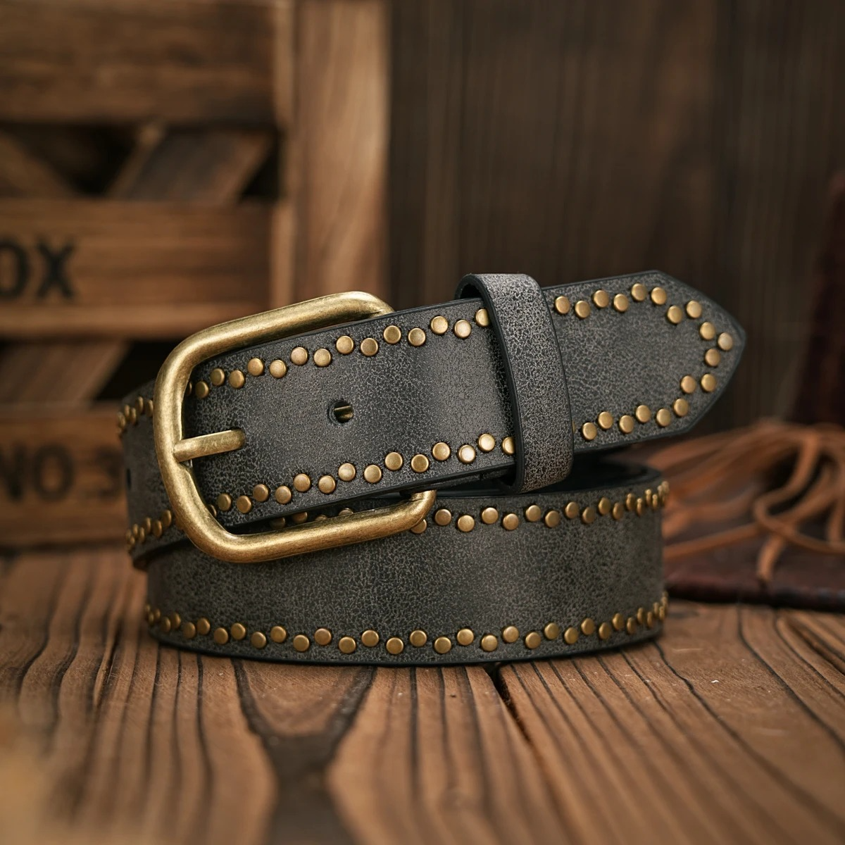 Vintage and fashion collision! PU leather alloy buckle waistband