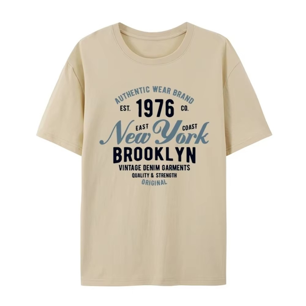 New York Brooklyn Est 1976 Letter Prints T-Shirt Women