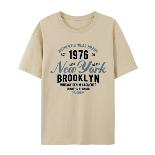 New York Brooklyn Est 1976 Letter Prints T-Shirt Women
