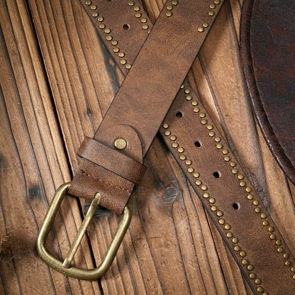 Vintage and fashion collision! PU leather alloy buckle waistband