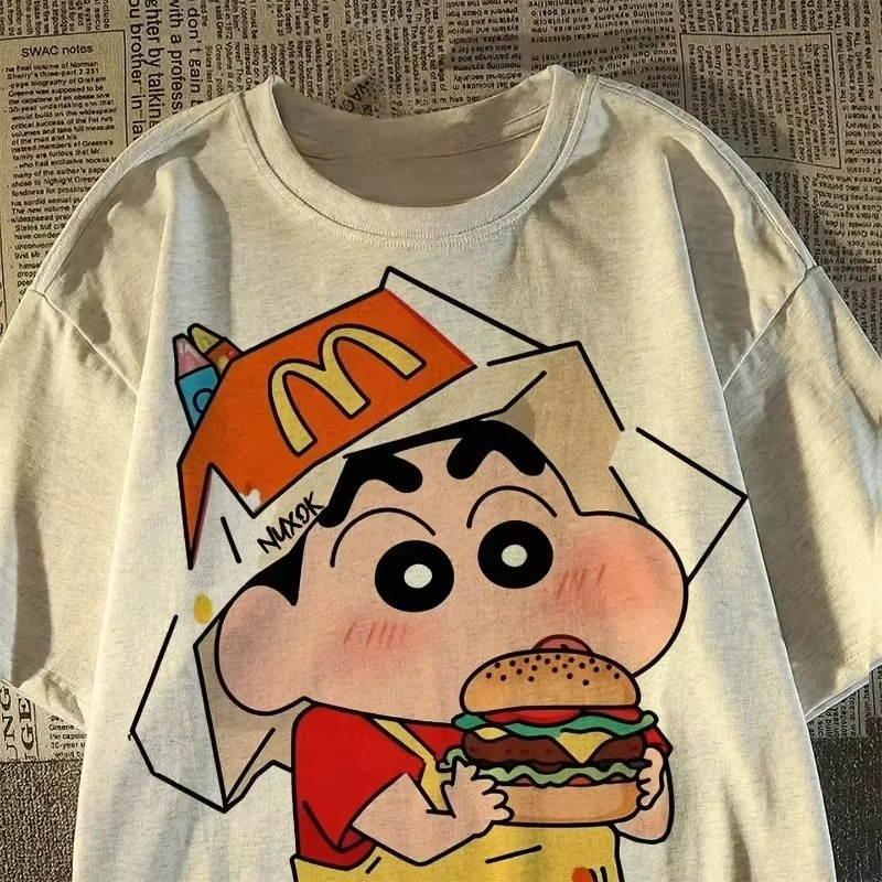 Crayon Shin Printed Casual Women's T-Shirt Short Sleeve Street Y2k