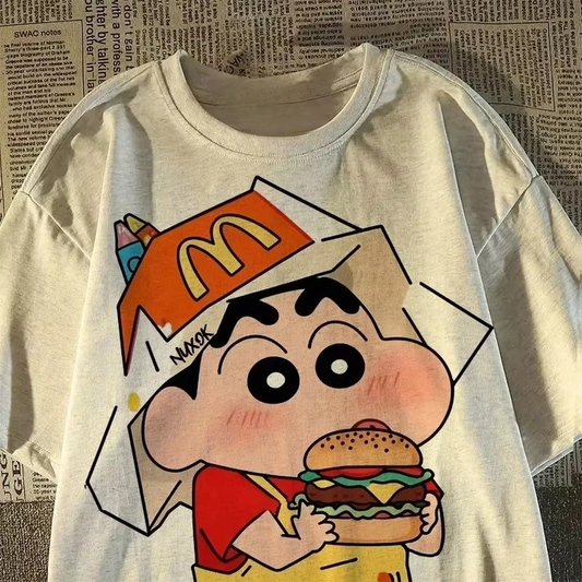 Crayon Shin Printed Casual Women's T-Shirt Short Sleeve Street Y2k