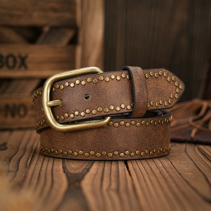 Vintage and fashion collision! PU leather alloy buckle waistband