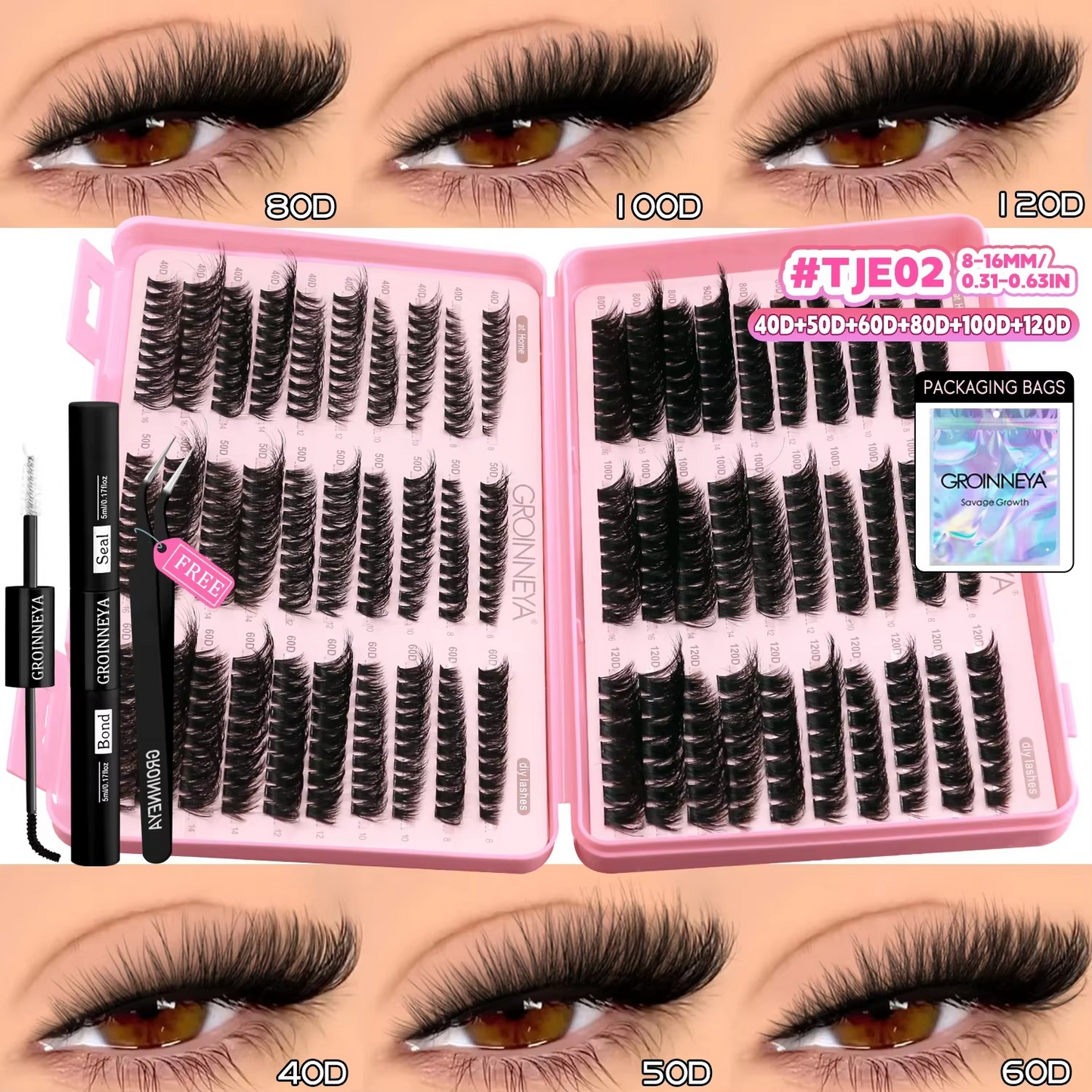 GROINNEYA Lash Clusters Kit