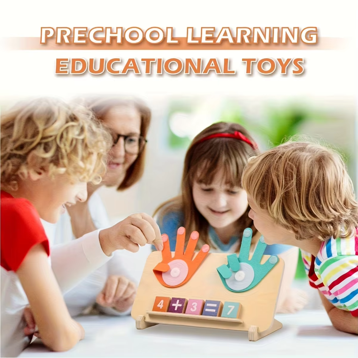 Wooden arithmetic learning board for children