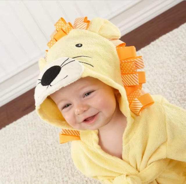 Cotton Baby Robe Bath Towel Cartoon Hoodies
