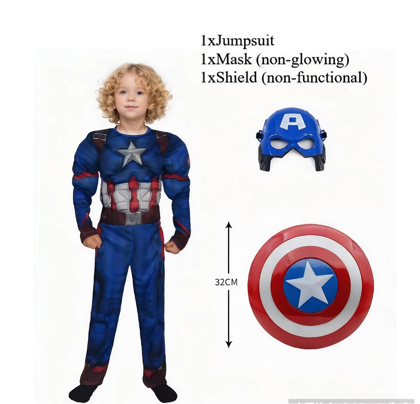 Captain America Muscle Jumpsuit Costume
