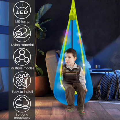 Inflatable Swing Chair Children Hanging Hammock With LED Light