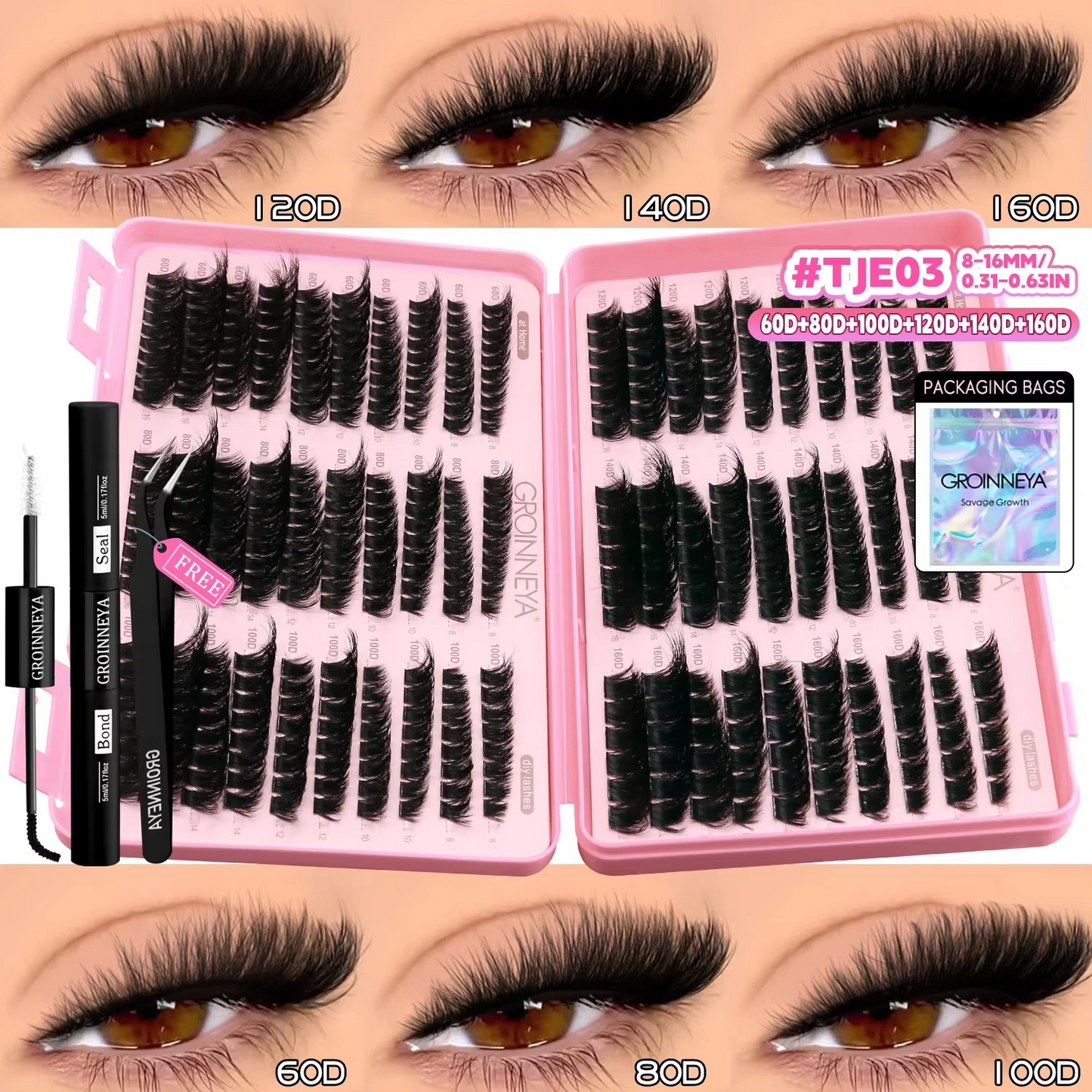 GROINNEYA Lash Clusters Kit