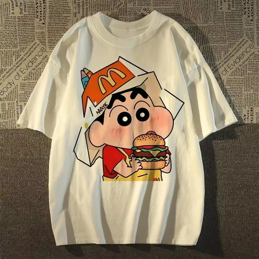 Crayon Shin Printed Casual Women's T-Shirt Short Sleeve Street Y2k